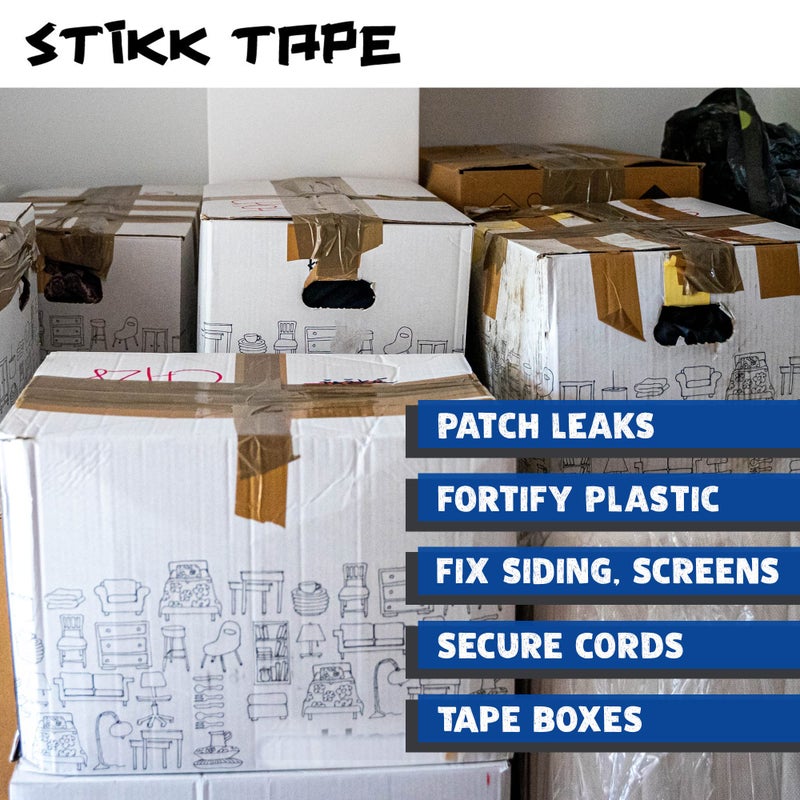 STIKK Duct Tape - Blue Duck Tape - 3 inch x 25 Yards - Heavy Duty Tape for Repairs, Household Projects - for Commercial HVAC and Construction - Effective Heavy Duty Waterproof Duct Tape - Image 5
